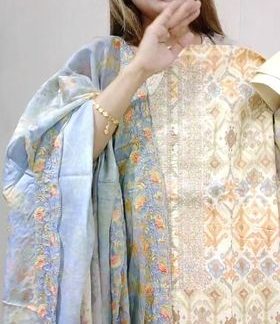 ( DZ ) Jamdani Print ( powdery blue )