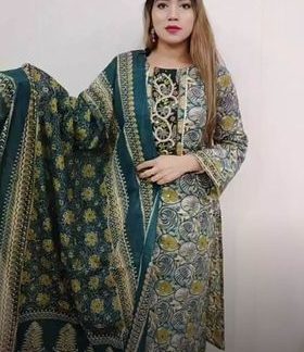 ( JN ) Hand Work Patel ( Peacock Green )