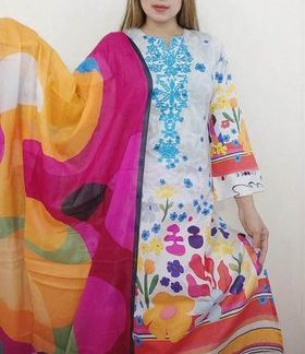 ( 2 piece ) Colourful Lawn Cotton