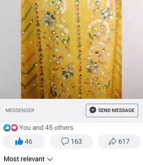 ( 2 piece ) Mirror Work ( Yellow )