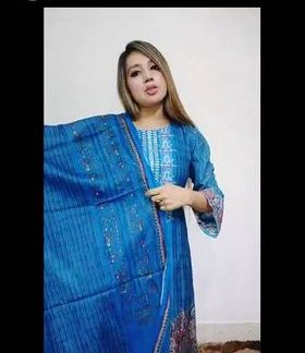 Eid cotton dress ( blue )