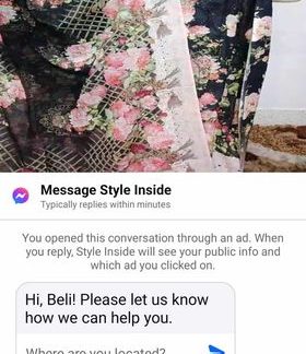 ( DX ) Kajol-Rekha Floral Peach ( Black )