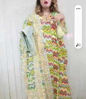 Zigzag Jamdani Patel's ( Lemon )