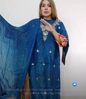 ( 2 Piece ) Ready Jardosi Work ( Peacock Blue )