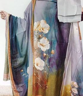 White Orchid ( Blue - Yellow )