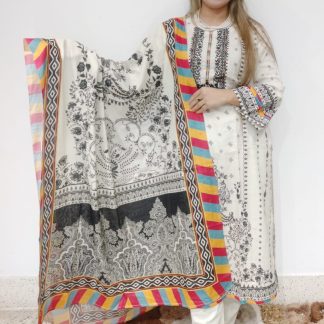 Buttery white n Black Bin Sayeed